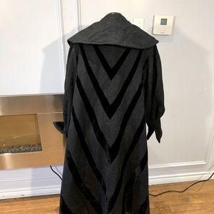 Spectacular Lili Ann vintage chevron stripe coat with rhinestone collar buttons!